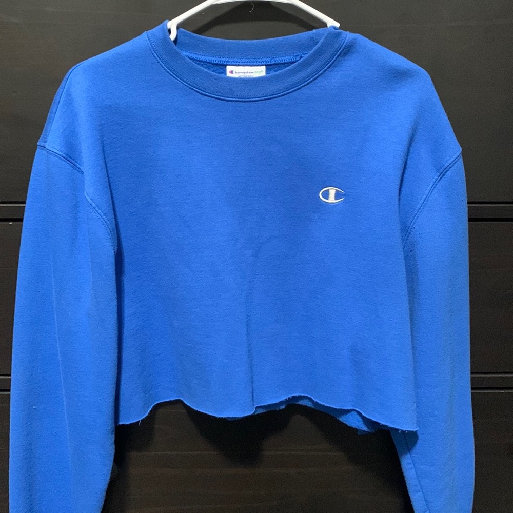 Blue Champion Cropped Crewneck